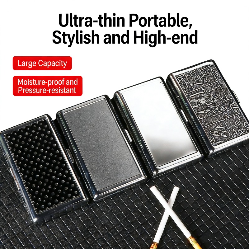 Smoking & Vaping Accessories - กล่องบุหรี่กันน้ำแบบหนีบเหล็กทรงยาว 20 ซอง แบบพกพา ความจุขนาดใหญ่ สำหรับผู้ชายและผู้หญิง