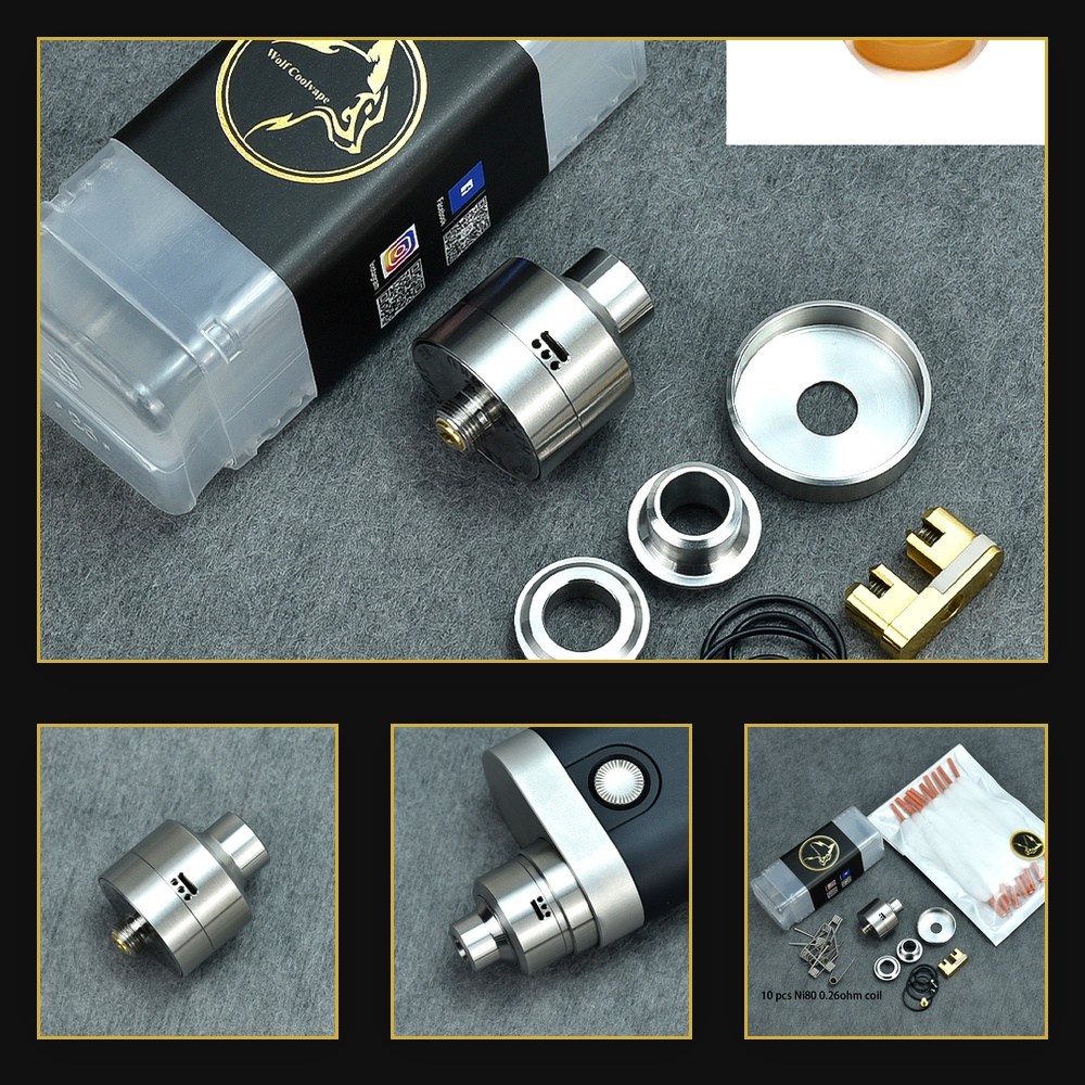Accessories For Vaping - Wolfcoolvape Nisshoku RDA Atomizer สำหรับการสูบบุหรี่แบบ MTL,